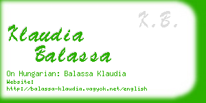 klaudia balassa business card